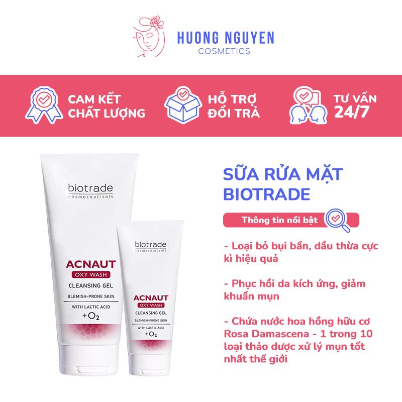 Sữa Rửa Mặt Giảm Mụn Biotrade Acnaut Oxy Wash Cleansing Gel