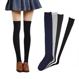OKPO overknee socks / kaos kaki sepaha warna hitam / putih di atas lutut