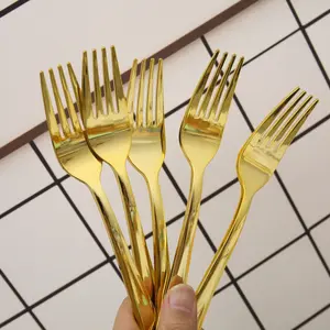 BB7 - Garpu Makan Stainless Tebal Gold Silver Premium