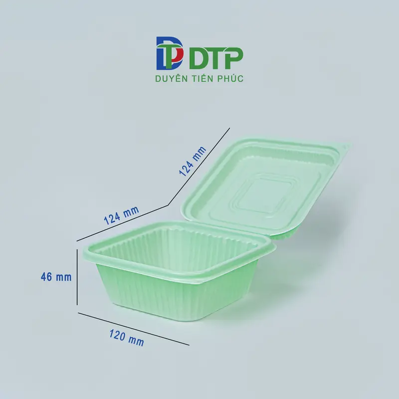 Khay nhựa đựng cơm 1 ngăn, 100% hạt nhựa PP, chịu đựng nhiệt độ -20℃ -> 120℃ (Lốc bán lẻ 10 hộp) 1