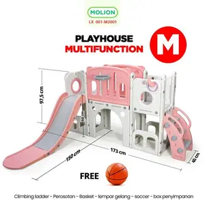 MOLION Playhouse Playground Slide 6in1 Prosotan Mainan Anak Play House Indoor Outdoor Anak 001-M2001 - M2001 M