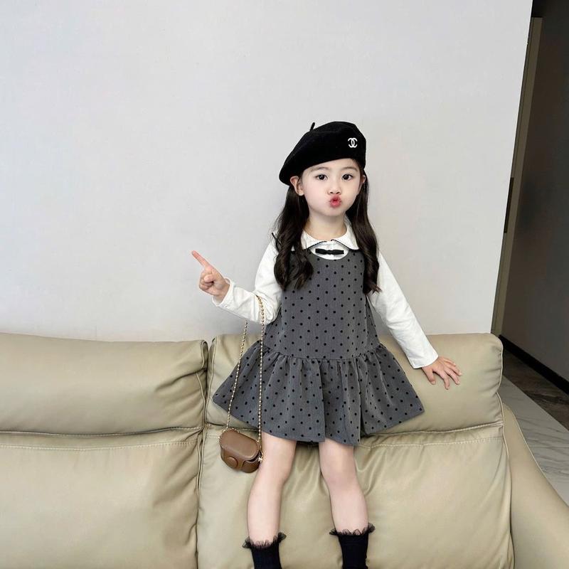  Set váy chấm bi kèm áo dài tay mặc trong chất vải mềm mịn cho bé từ 8kg đến 20kg quần áo  cho bé gái đồ quần bomber set đồ chobe đồ  bộ  hello  kitty  cho  bé  gái 