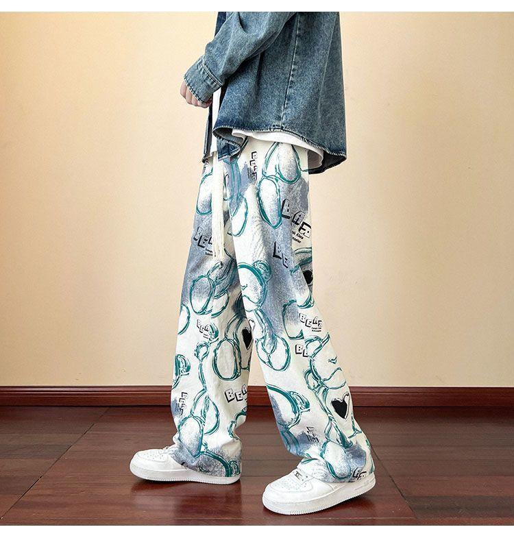 Product Introduction of Autumn Dopamine Wide-Leg Pants for Men, Trendy Brand, Small Design, New Style, Student Straight Loose Casual Versatile Long Pants wide  ribcage  outfit celana  maharani  kemala celana  kulot  lope  lope 7