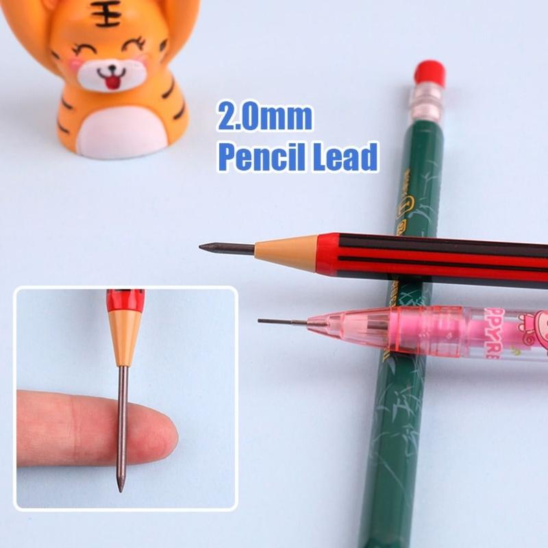 whatter Anti-slip 2.0MM 2B Automatic Pencil Comes With Sharpener Sketch Drawing Writing Tool Movable Pencil Stationery Press Type Sketch Pencil Sketch Comics Design 6