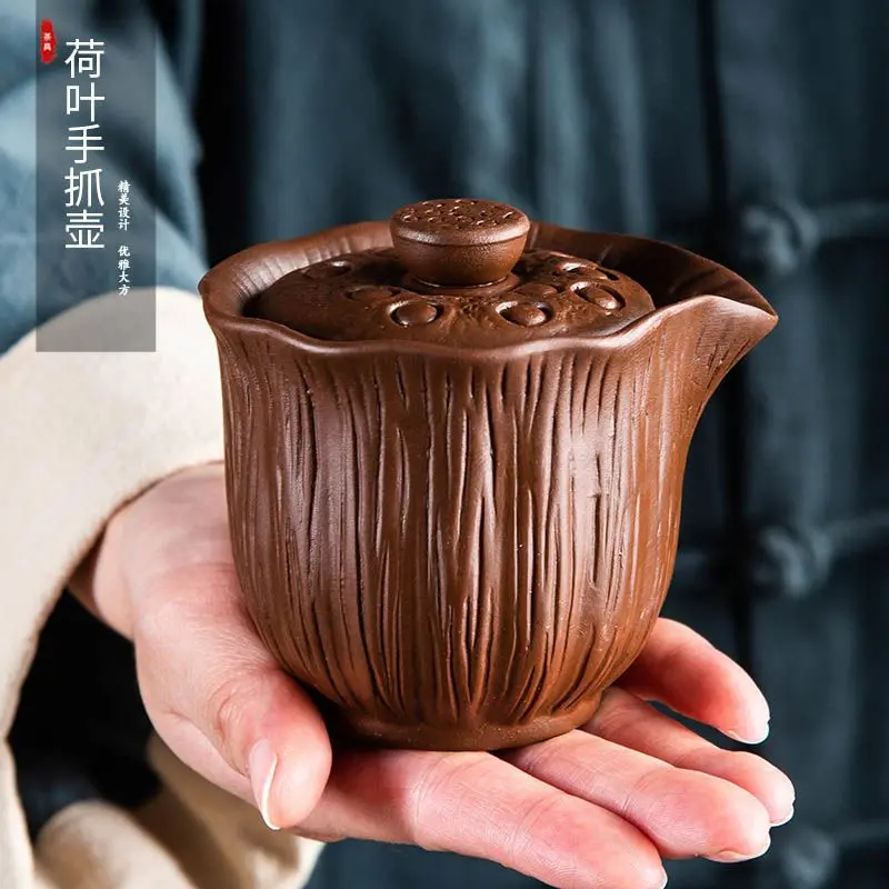 Ấm Trà Gốm Sứ, Chính Hãng, Bát Nắp Đơn, Chống Sơ, Cầm Tay, Thiết Kế Chống Sơ Tay Xếp Ly Mới, Nhỏ Và Tinh Tế 3