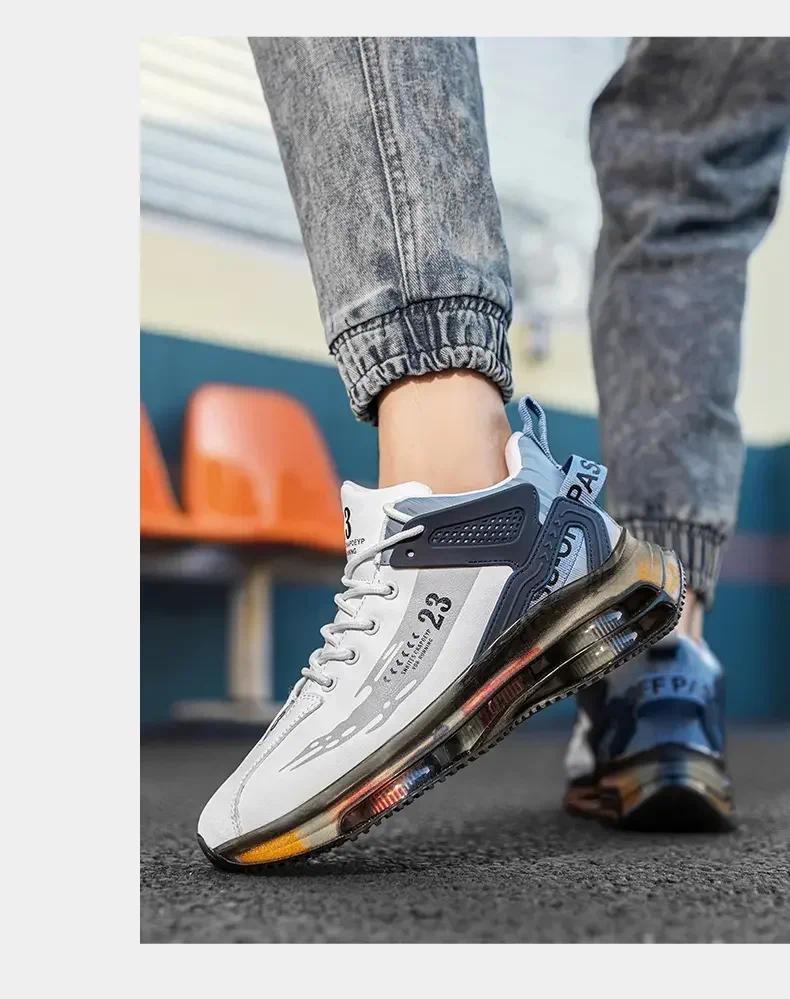 Product Introduction of Men's Sneakers New in High Top Running Shoes Golf Shoes Round Toe Platform Shoes Casual Fashion for Men Sneakers Waterproof 10