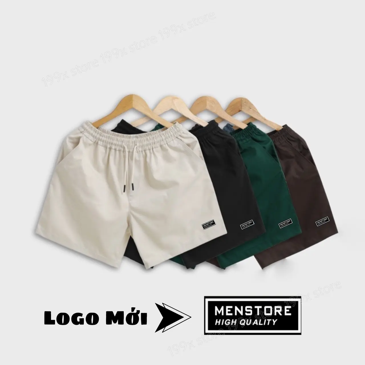 Quần short quần đùi Kaki Hàn trên đầu gối đứng form nam nữ đều mặc được  đơn giản thanh lịch Trơn Thông thường Menswear Quần Lửng Đen