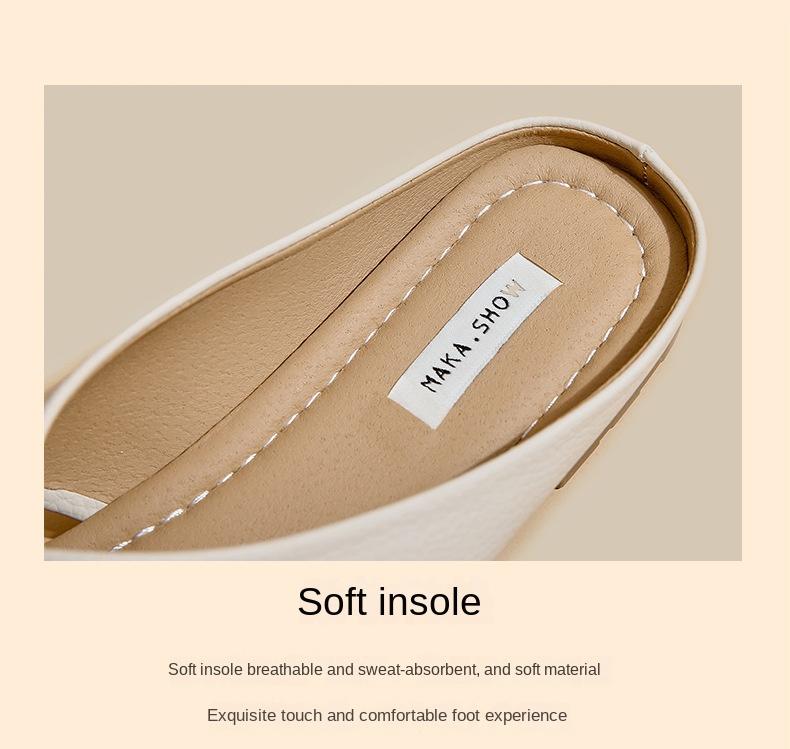 Product Introduction of French Style Closed Toe Slippers for Girls Summer Outdoor Walking Shoes 2024 New Fashion All-Matching Women's Flat Sandals walking shoes footwear girl comfort Parent Knee 8