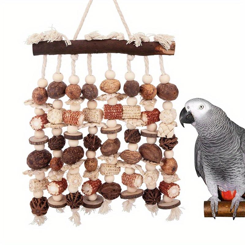 Product Introduction of Natural Wooden Bird Toy for Large Parrots - Promotes Chewing and Tearing for African Greys, Cockatoos, Macaws and More 4