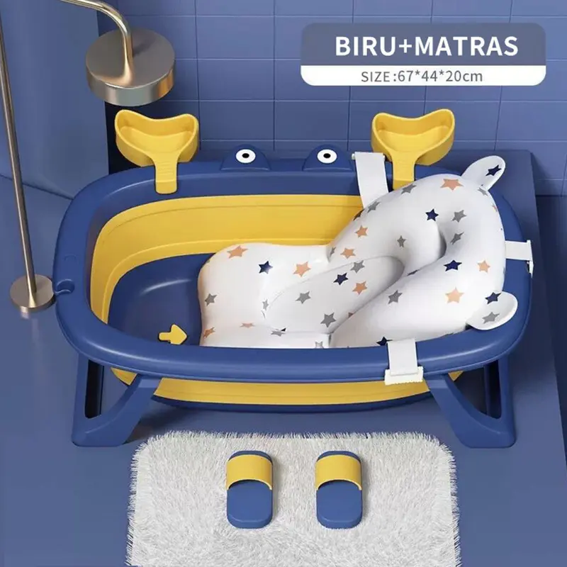 Bak Mandi Bayi Lipat Foldable Silicone / Portable Tempat Mandi Bayi 0