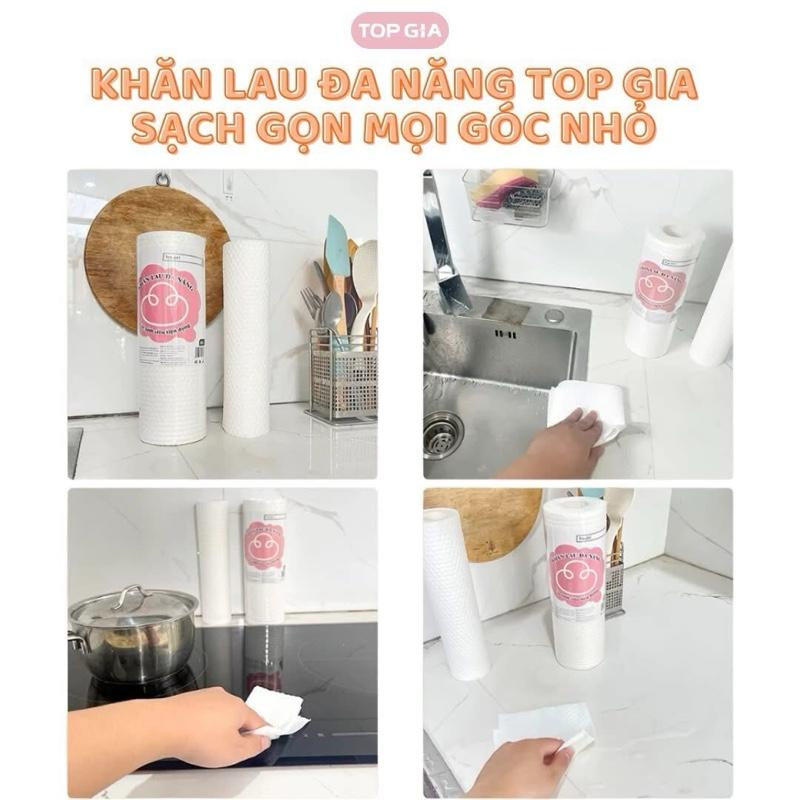 Khăn Lau Đa Năng Cuộn 100 tờ Top Gia Siêu Dai Có Thể Giặt Tái Sử Dụng - TOPGIA 6