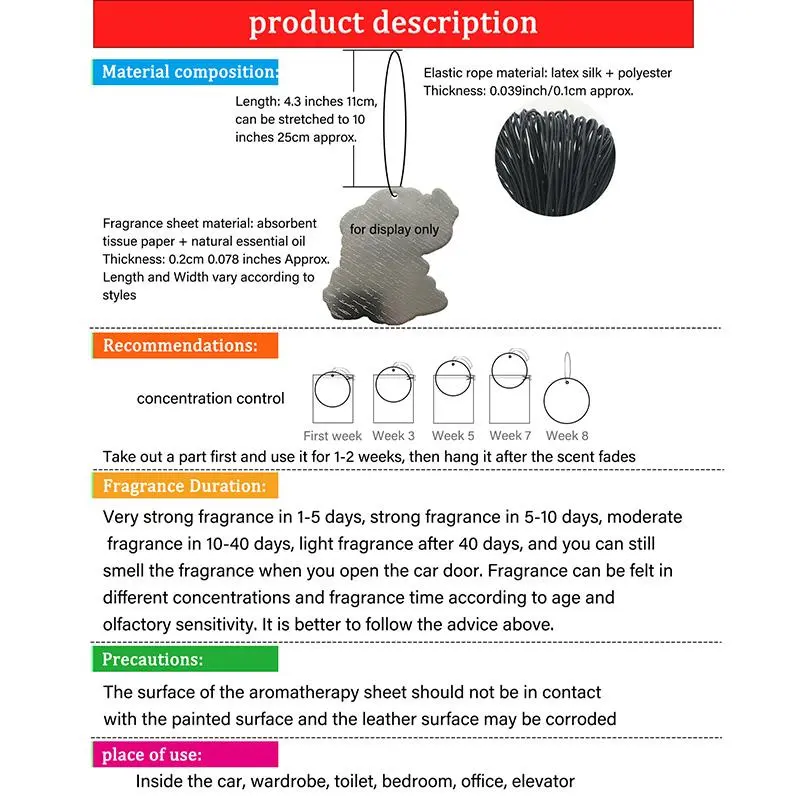 Cute Highland Bull Design Car Air Freshener, Car Rear-view Mirror Hanging Aromatherapy Tablet, Car Interior Decoration Accessories 7