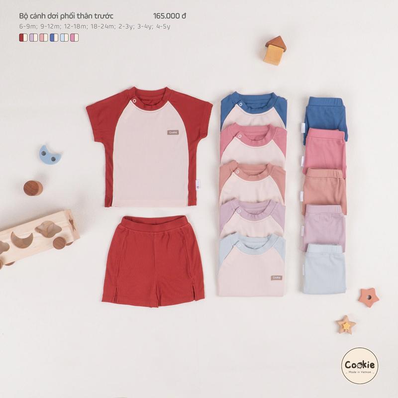 Bộ Quần Áo Cộc Tay Cookie, Bộ Cánh Dơi Phối Thân Trước Cho Bé Trai Từ 6 Tháng Đến 5 Tuổi, Chất Cotton Tăm Lạnh, Mã Mới 2025 bosat  nach thun lạnh