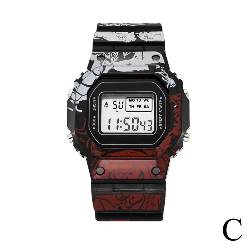 Product Introduction of Jam Tangan Sukan Lelaki, One Piece, Jam Tangan Elektronik Berkilau, Jam Fesyen Digital Lelaki, Hadiah Hebat, F0K5 32