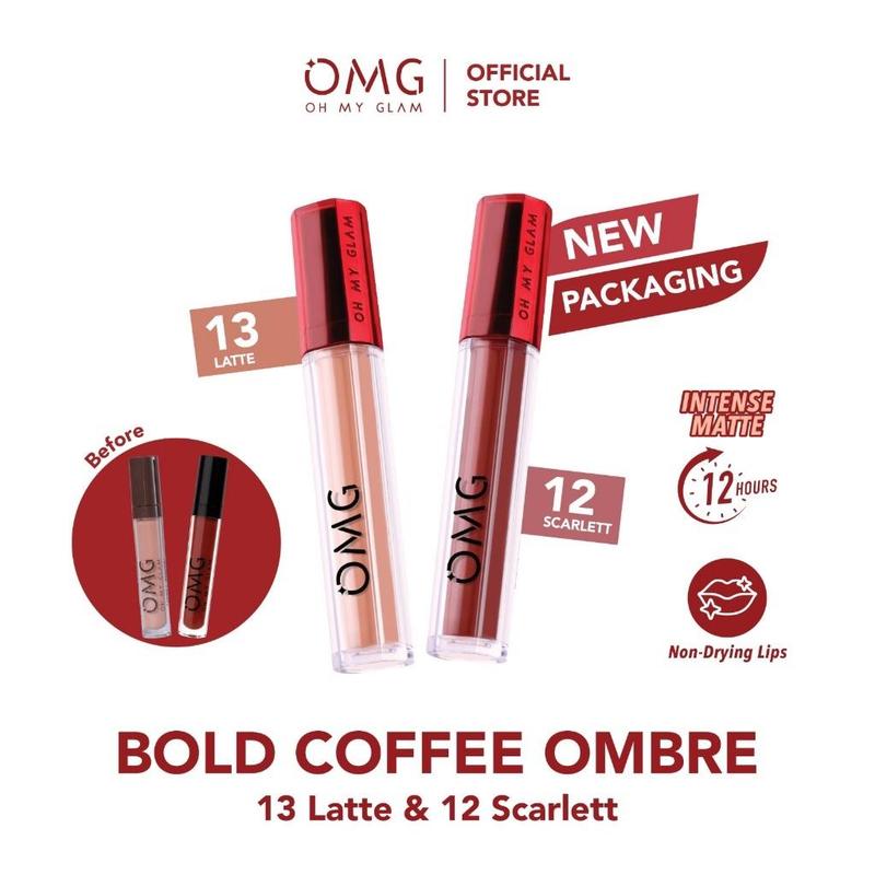 Product Introduction of Paket Ombre OMG OH MY GLAM Mattelast Lip Cream | Coffee Edition | Socialite | Tahan Lama & Ringan | Kemasan Baru Gloss Lipstick 0