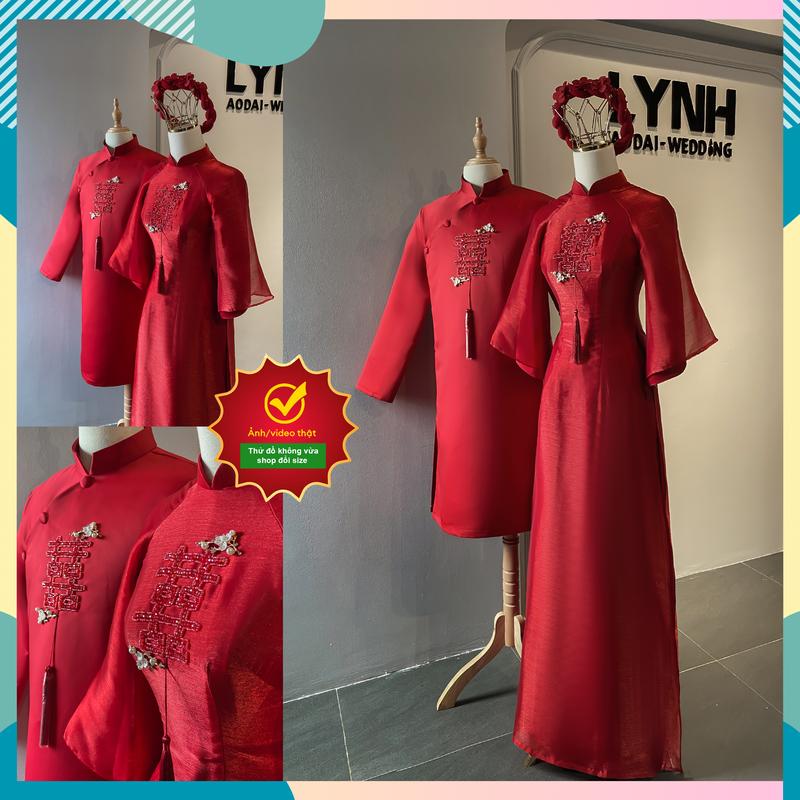 cặp áo dài cô dâu Tay Lỡ  cách tân - ÁO DÀI LYNH Váy Cưới Áo Cưới Nữ