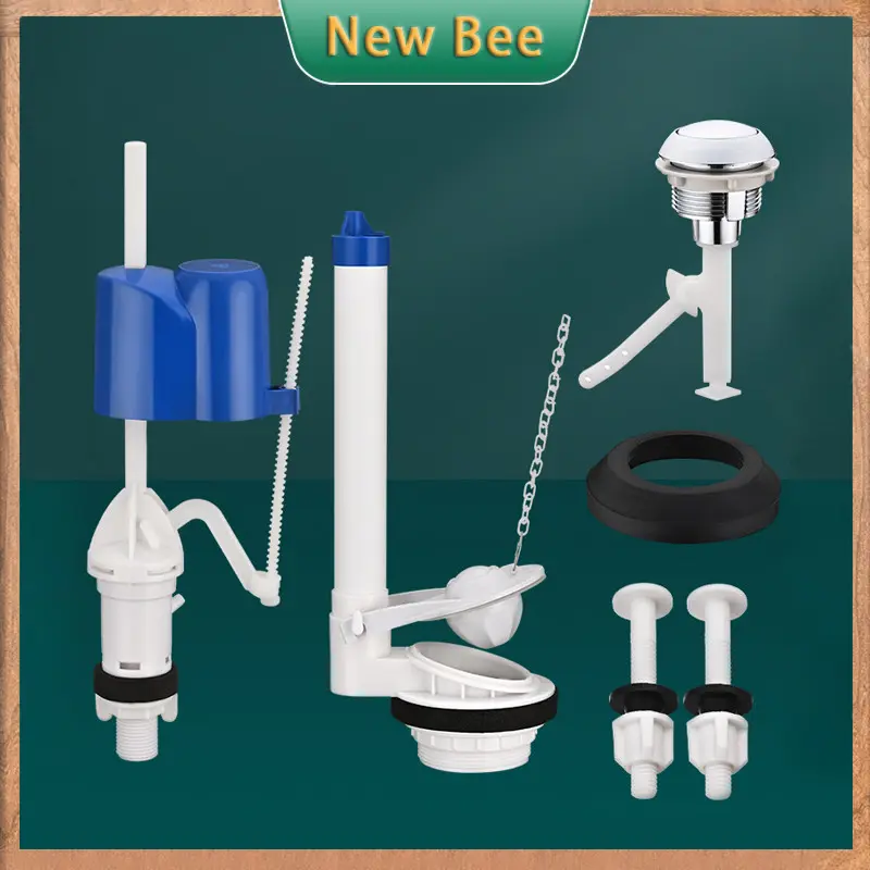 Toilet Flush Water Tank Fitting Set ECQ Cistern Fittings - Push Button Type / Level Type