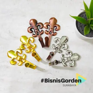 Hook Cantolan Tali Gorden Model Trisula Simple Klasik bahan besi tempel dinding