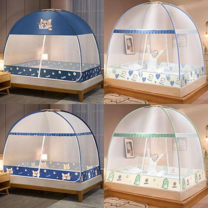 Product Introduction of Universal No installation Yurt Mosquito Net Pop-up Dual Door Folding Mosquito Net Fully Enclosed Anti-mosquito Bed Cover for Summer 15