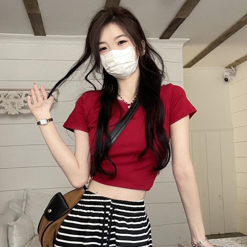 Áo croptop nữ tay ngắn body trơn chất thun gân cotton dày dặn, kiểu áo crt cổ tròn form basic đủ màu TRẮNG/ĐEN/ĐỎ mặc đi chơi, đi tiệc CE01AC | CELINA Women Jean Voan
