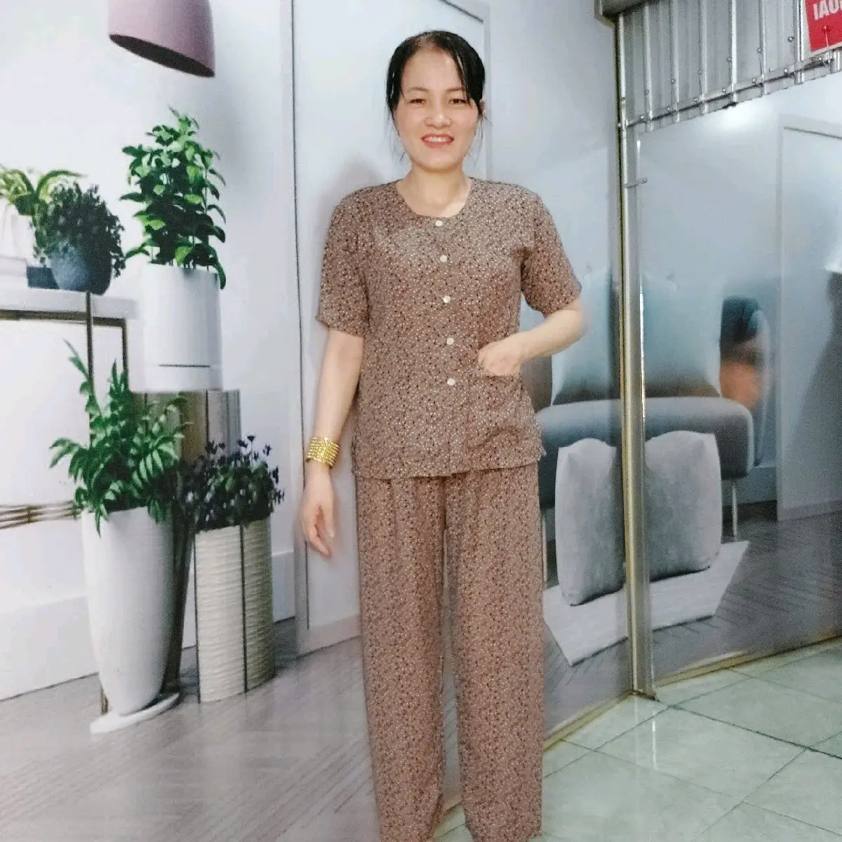 Bộ bà ba Hai Túi Các Bà _Dài Tay Ngắn _ Siêu Không Co Giản Mềm Mát Dễ Chịu