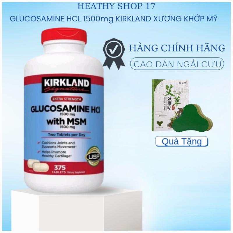  Viên uống glucosamin hcl 1500mg kirkland mỹ thuốc xương khớp giảm đau nhức xương khớp bổ khớp 375 viên 