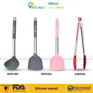 KTC Mart- Spatula Silicon/ Sutil Tahan Panas/ Capitan Silikon/ Silicone Cooking Utensil / Alat Masak Silikon Anti Lengket Food Grade Pink Silicon