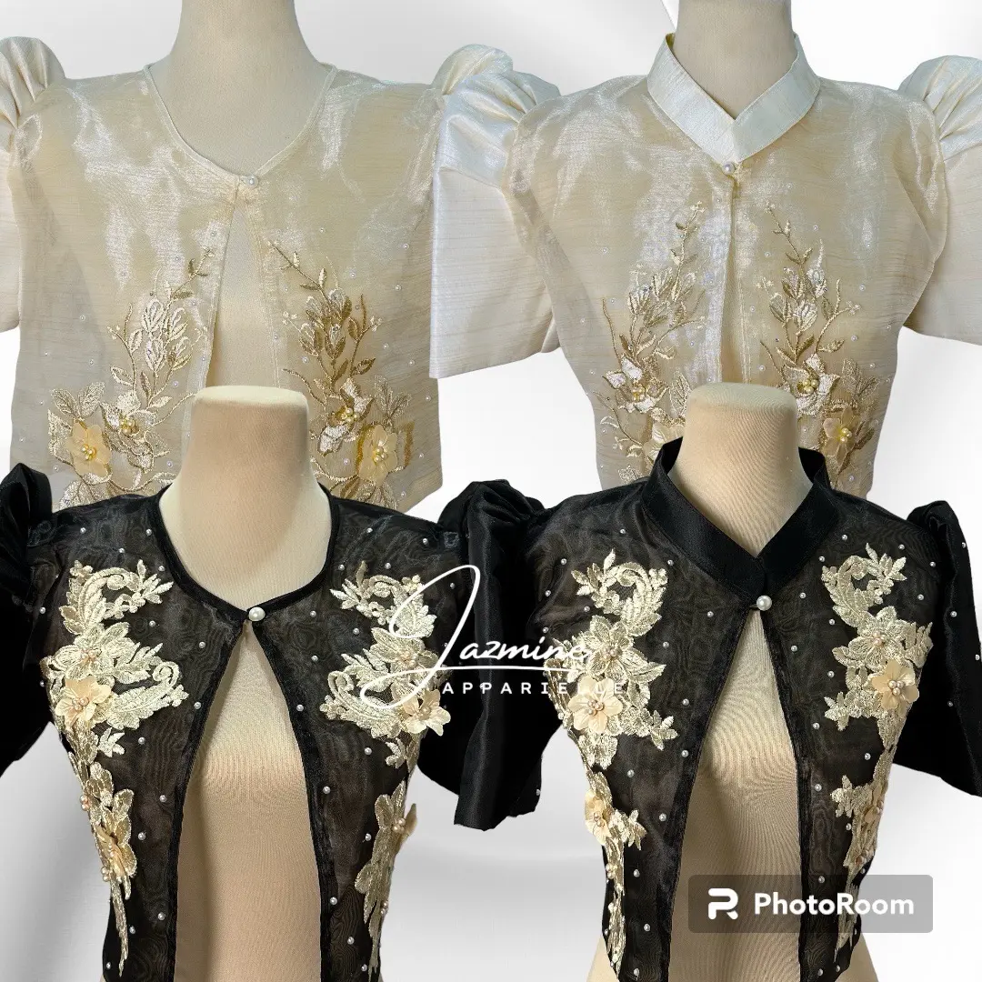￼MODERN BOLERO DESIGN | w/ PATCHING LACE | MESTIZA SLEEVES - LACE DEPENDS ON AVAILABILITY