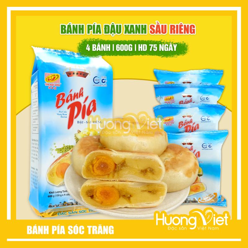 Bánh pía 5 sao đậu xanh sầu riêng 1 trứng Tân Huê Viên, bánh pía Sóc Trăng