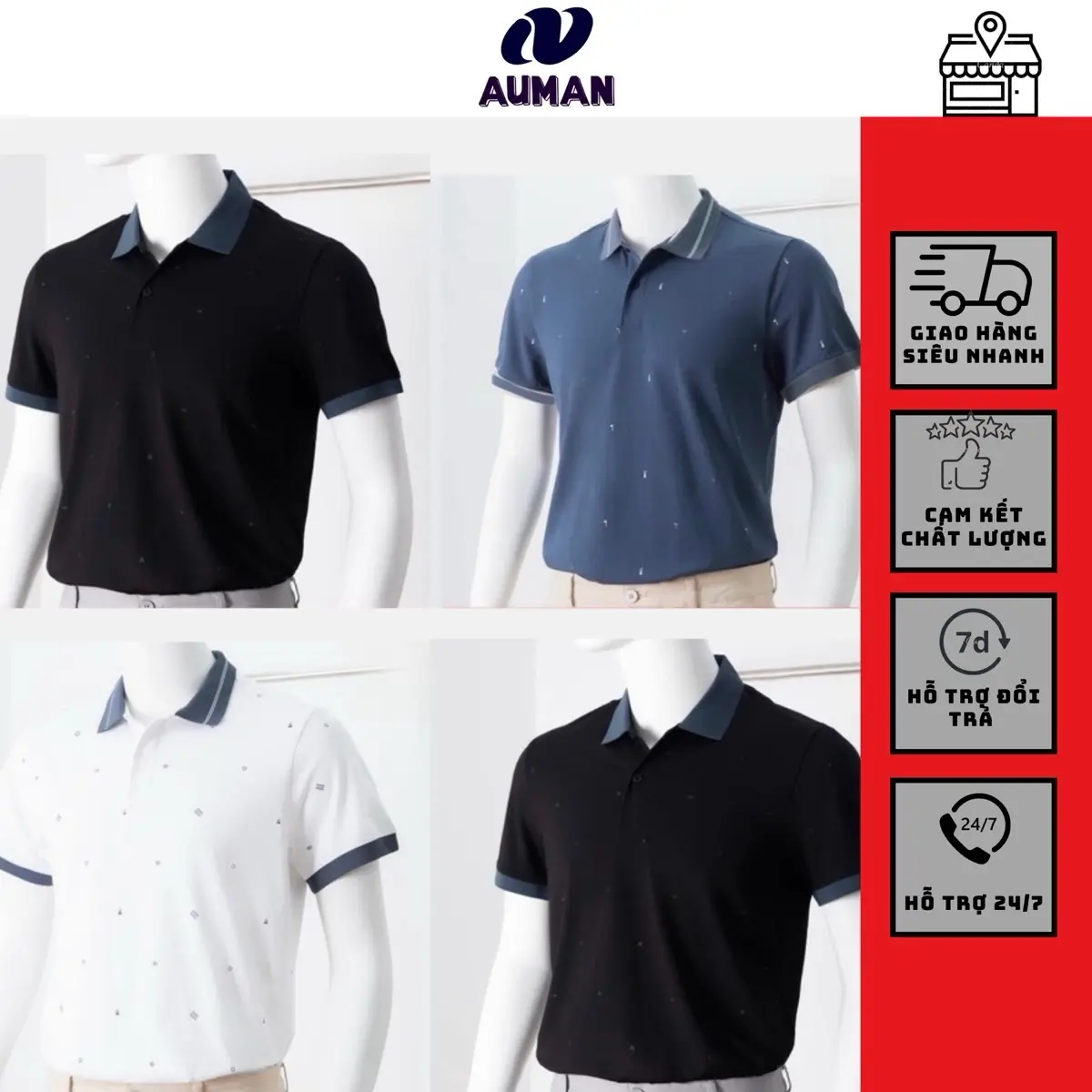 Áo PoLo Nam Basic Hoạ Tiết chất CVC cá sấu hàng cao cấp