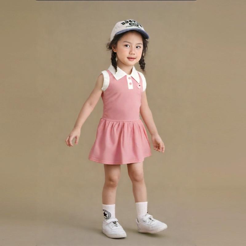 Product Introduction of [COD] 1-7Y Summer Polo Dress Terno Sleeveless Princess Dresses Kids Baby Girl Outfit Soft Fashion Short Skirt Kids Wear Girls' Fanshion Clothes Sets 45