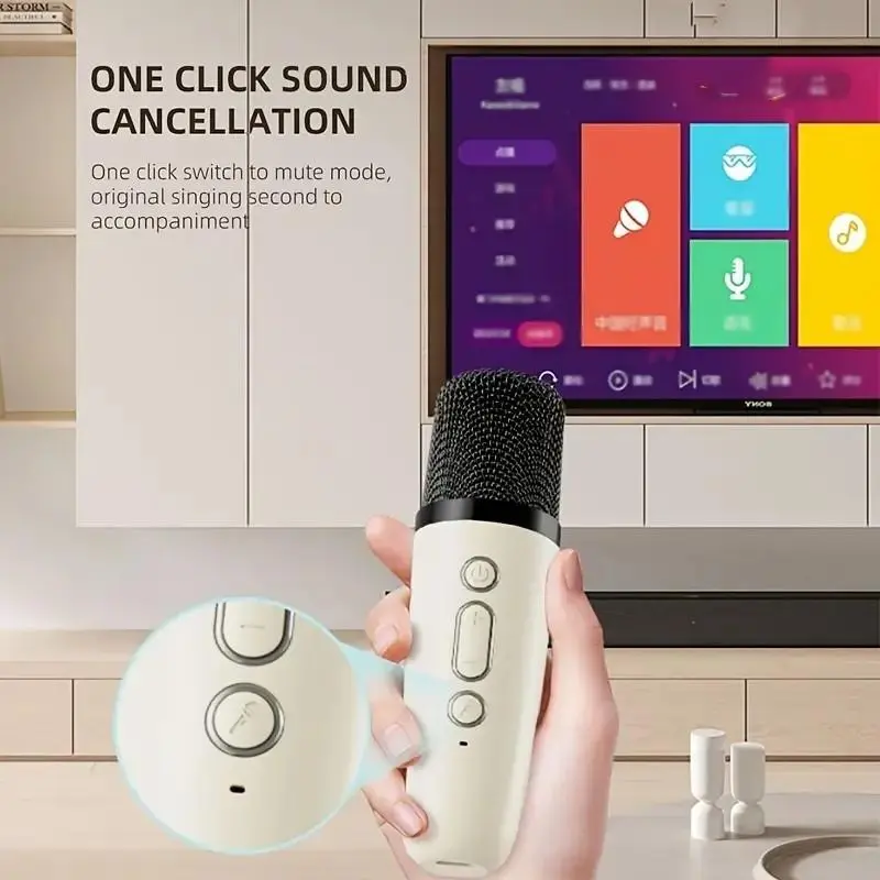 Portable Mini Karaoke Speaker, Rechargeable Wireless Microphone Speaker with 2 Wireless Microphones, Home KTV System for Kids & Adults, Audio 6