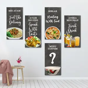 HIASAN DINDING WALDECOR MAKAN BLACK MENU UKURAN 15 X 30 CM BISA CUSTOM