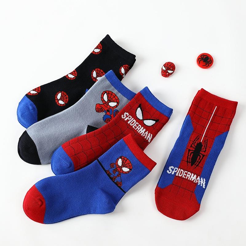 Product Introduction of Combo 5 đôi Tất cao cổ Siêu nhân nhện cotton co dãn, giữ ấm chân cho bé trai từ 2 - 10 tuổi 6