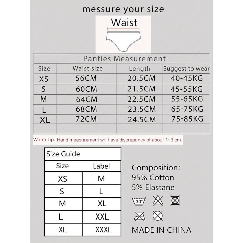 6pcs Women's Colorful Sports Minimalist Panties, Mid-Waist Japanese Black White Gray Ladies' Triangle Briefs 3
