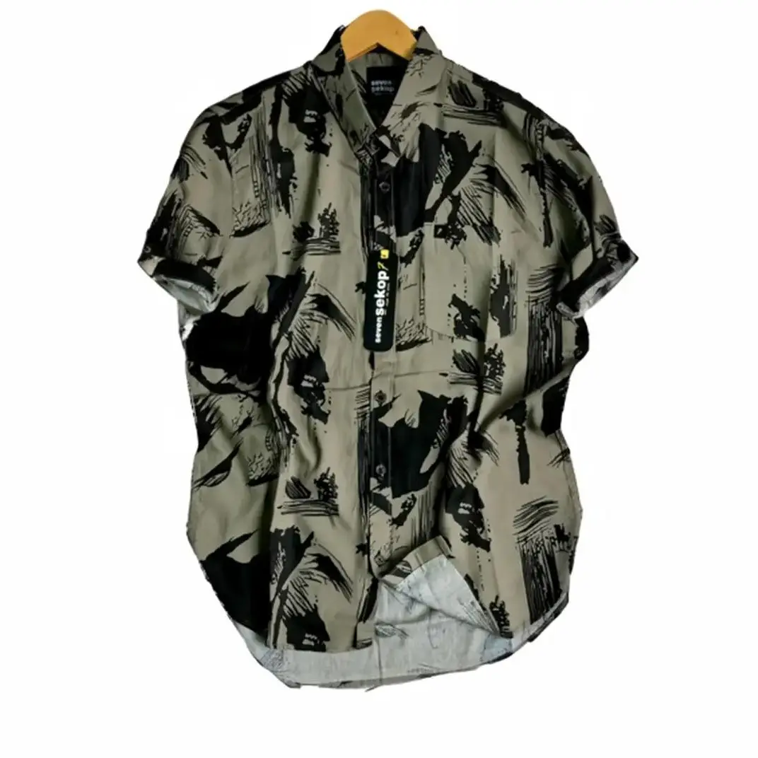 Kemeja Rayon Motif Pria Terbaru Kualitas Premium Kemeja Hawai Katun Santai Bunga Kemeja Pantai Cowok Slim-fitting Distro
