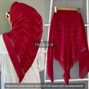 hijab segi empat payet pres mewah