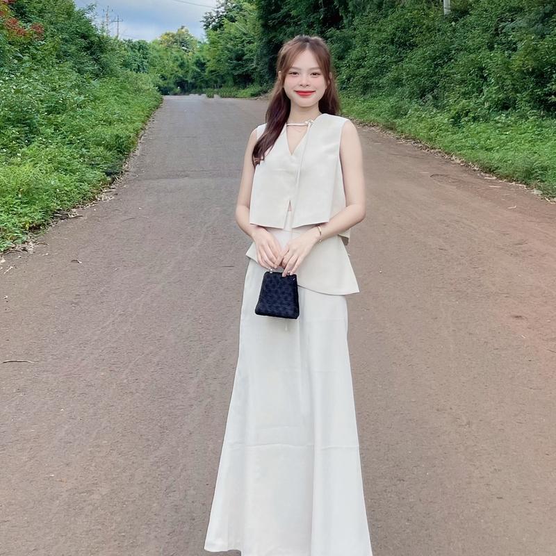 Set áo croptop phối chân váy dài [Một Mẩu House]