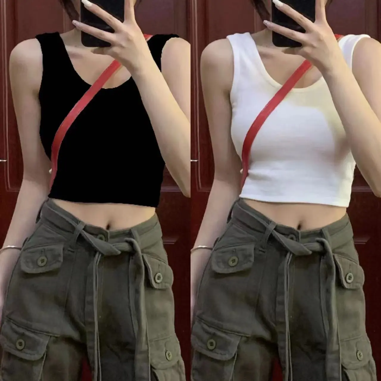 2025 New Style Camisole for Women Summer Outerwear Inner Wear Short Cropped Crop Top Women One Piece