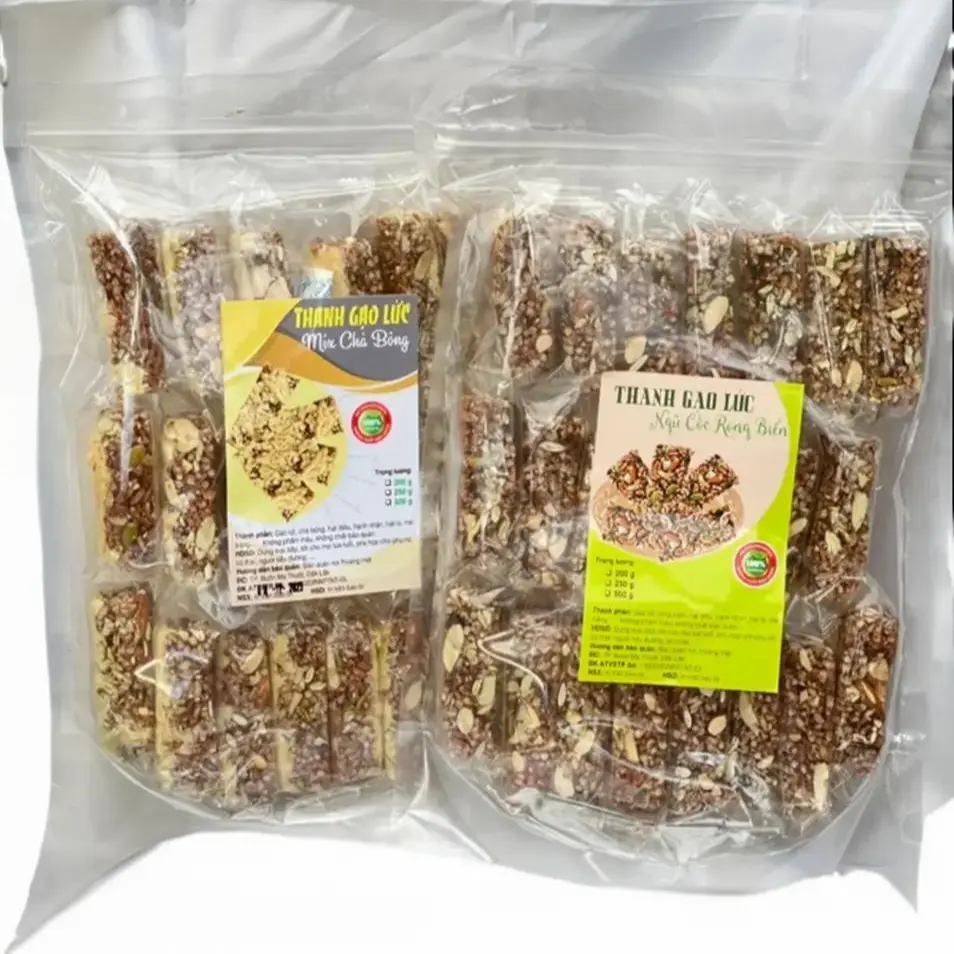 Thanh Gạo Lứt Mix hạt dinh dưỡng ( Thanh có chà bông và thanh không chà bông) 250gr & 500gr Snack Ăn Vặt