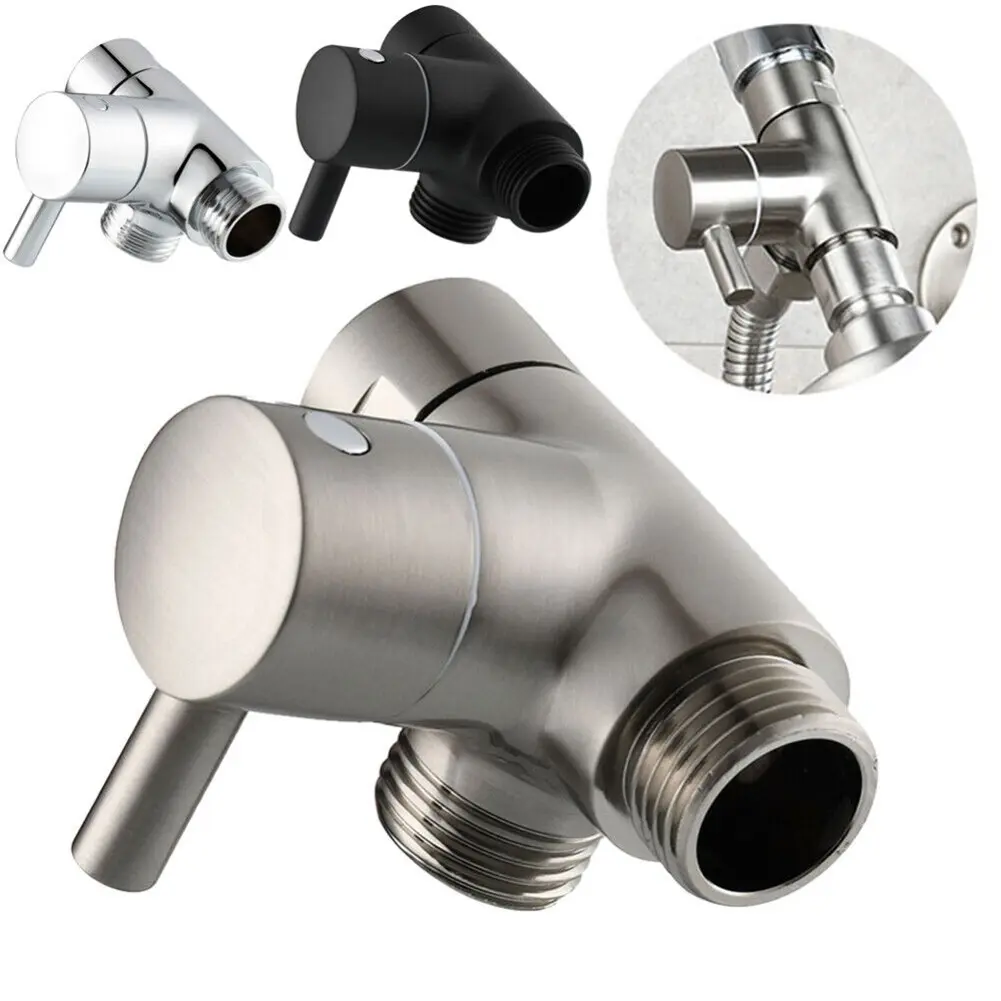 3 Way T-adapter G1/2 Shower Head Bracket Mount Valve Splitter Diverter Connector