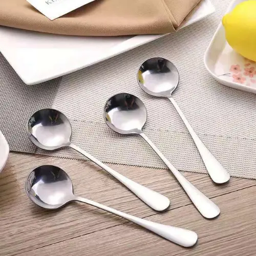 SENDOK BULAT DAN GARPU MAKAN ISI 6 PCS H447 / H448 / H452 BAHAN STAINLESS STEEL