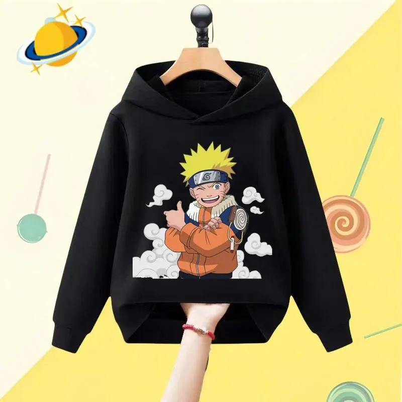 Naruto Anime kids Hoodie Naruto cartoon print Autumn/Winter Long sleeve sweatshirt Boys Girls Kawaii casual top Harajuku
