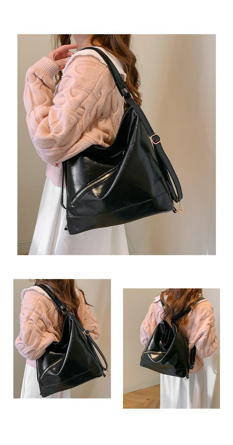 Product Introduction of Retro Large Capacity Commuter Backpack for Women 2023 New Niche Casual Easy Matching Tote Bag Crossbody Shoulder Backpack 11