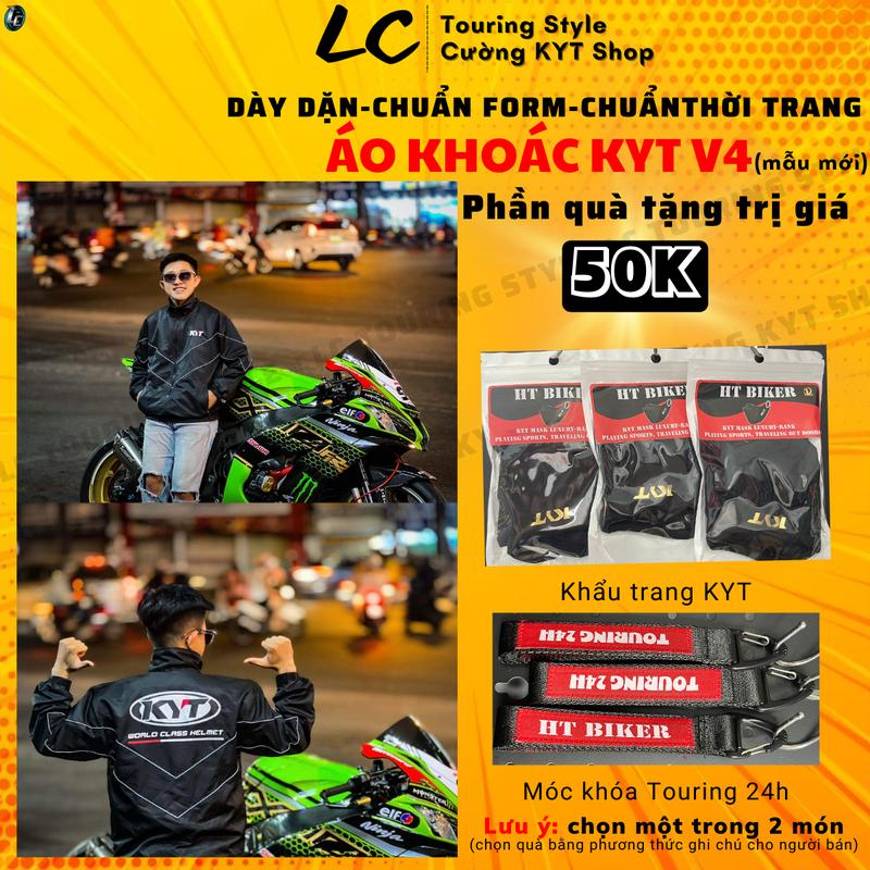  Áo khoác KYT V4 viền phản quang chữ V - LC TOURING STYLE - CƯỜNG KYT SHOP 