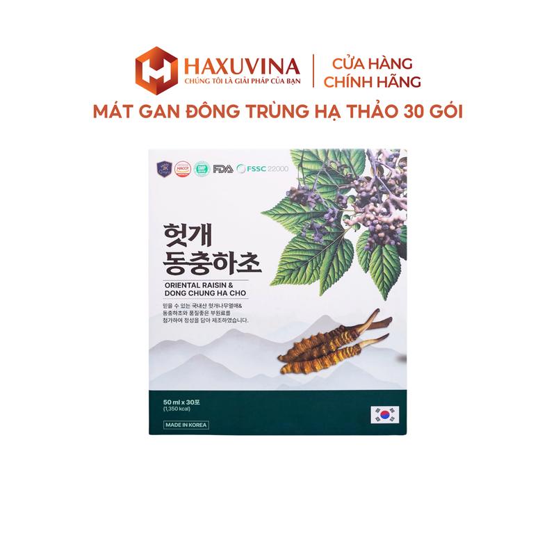 K21 - Nước Mát Gan Đông Trùng Hạ Thảo - Quy cách: Hộp 30 gói (50ml/gói)