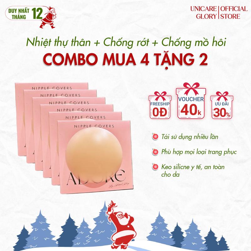 [MUA 4 TẶNG 2] ADORE Miếng Dán Ngực Silicone Cao Cấp Siêu Mỏng Sử Dụng Nhiều Lần, Phụ Kiện thời trang cao cấp Nữ Bra Cao Su, Chất Liệu Non Mềm Mại, Che Phủ Tốt Ôm Sát Cơ Thể, Không Cần Mặc Đồ Bó
