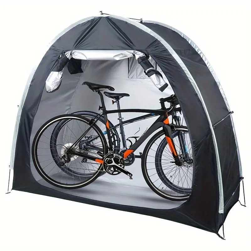 Portable Bicycle Tent, 1 Count Waterproof & Windproof Bike Cover, Outdoor Folding Bicycle Tent Cover for 2-3 Bicycle, Stocking Fillers Gift