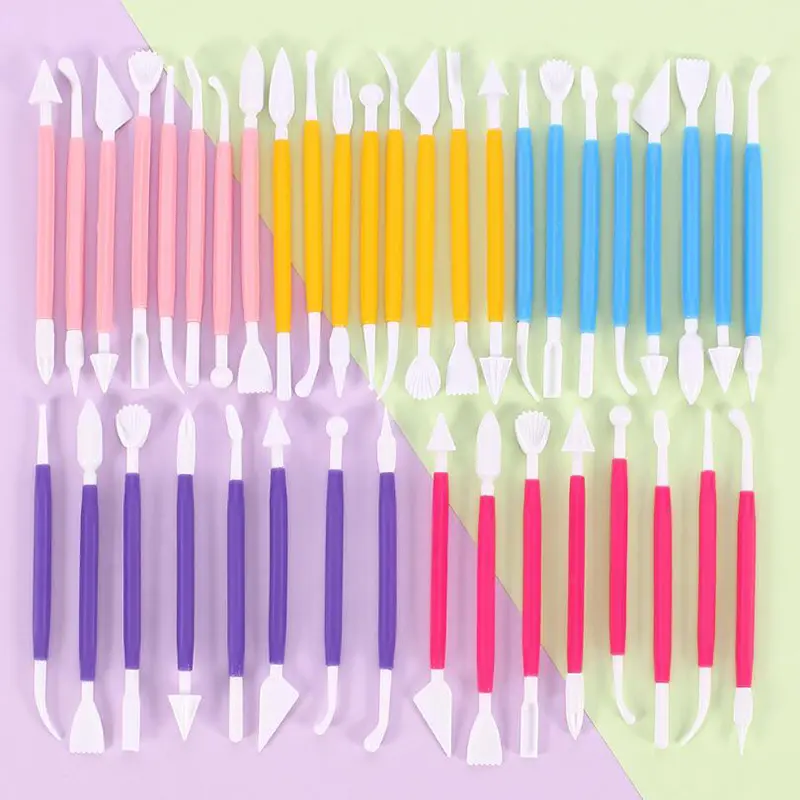 [ADH]8Pcs Double Ended Sculpting Fondant Cake Carving Knife Set Kitchen Baking Tools