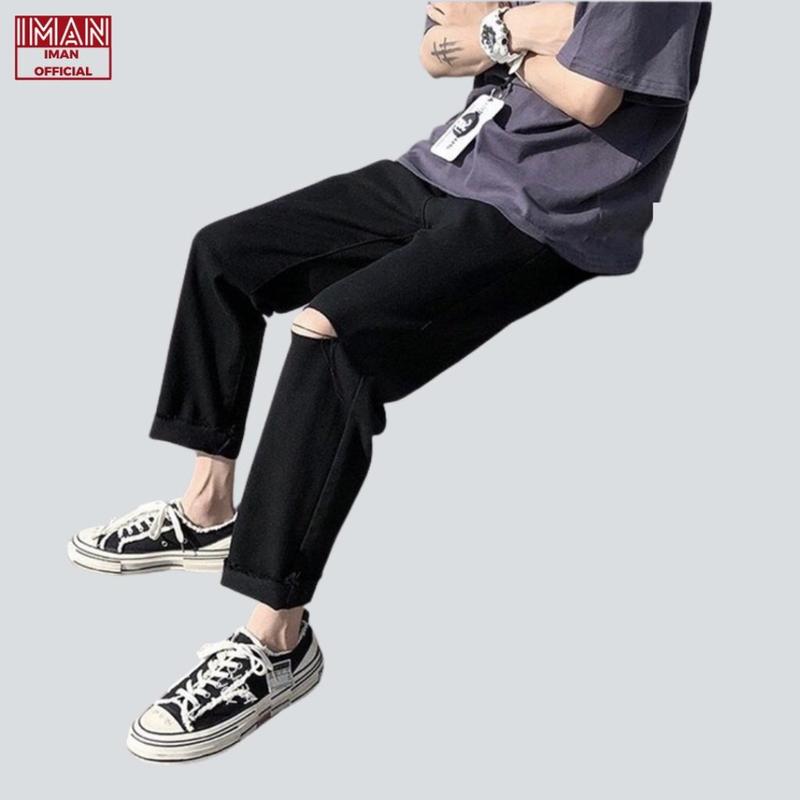 Quần Baggy Nam rách gấu+ rách gối TR style Hàn Quốc hot trend 2023 Menswear Pants Jean Có Túi